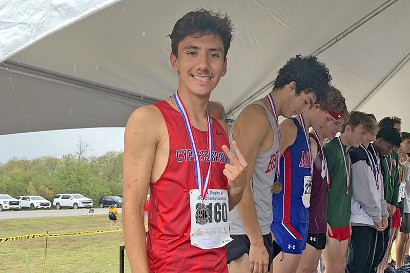 Cypress Springs High School senior Manny Vela placed second overall at the Region II-6A Cross Country Championships.